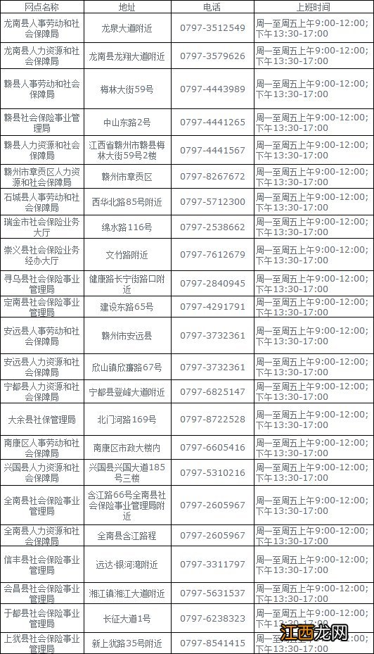 赣州养老保险查询网点一览 赣州龙南的养老保险在哪查询