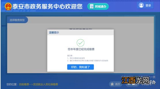 泰安灵活就业人员社保医保自助缴费办理流程