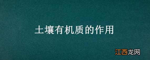 土壤有机质的作用有哪些 土壤有机质的作用