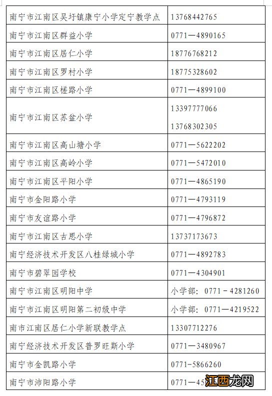 2022年南宁经开区中小学招生咨询电话 南宁市经开区小学招生简章