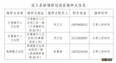 2月17日起南昌安义县新增3个新冠疫苗接种点