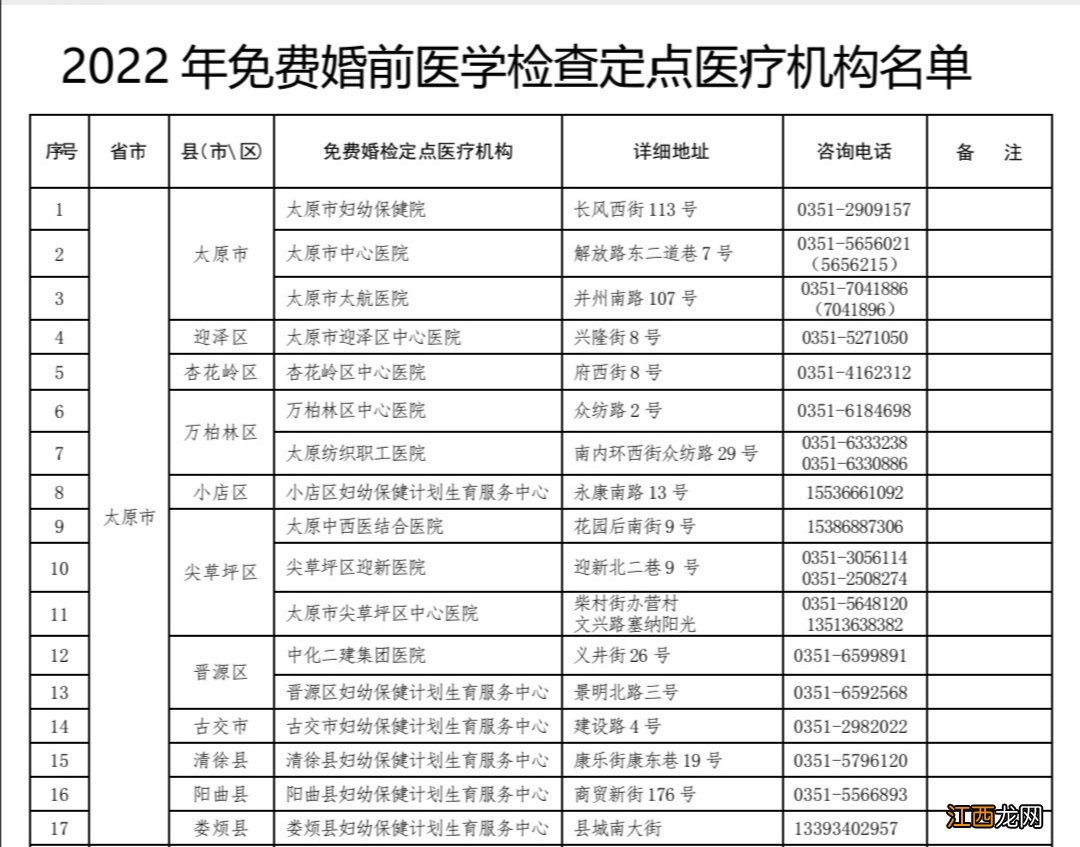 太原市免费婚前医学检查 太原婚前检查医院