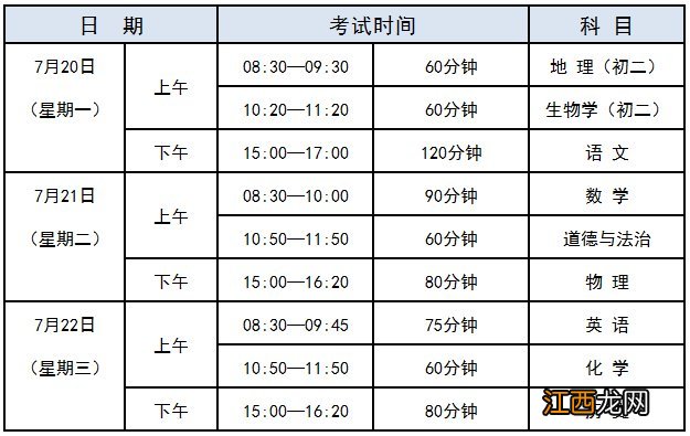 2020东莞中考考试科目具体时间安排 东莞初中考试时间2020