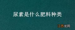 尿素主要是什么肥 尿素是什么肥料种类