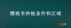 樱桃李种植条件和区域要求 樱桃李种植条件和区域