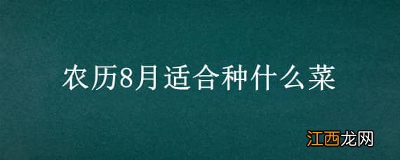 农历8月适合种什么菜 阳历八月份适合种什么菜