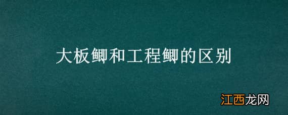 大板鲫和工程鲫的区别 大板鲫和工程鲫有什么区别