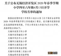 2020无锡经开区小学四至六年级4月13日开学学校名单