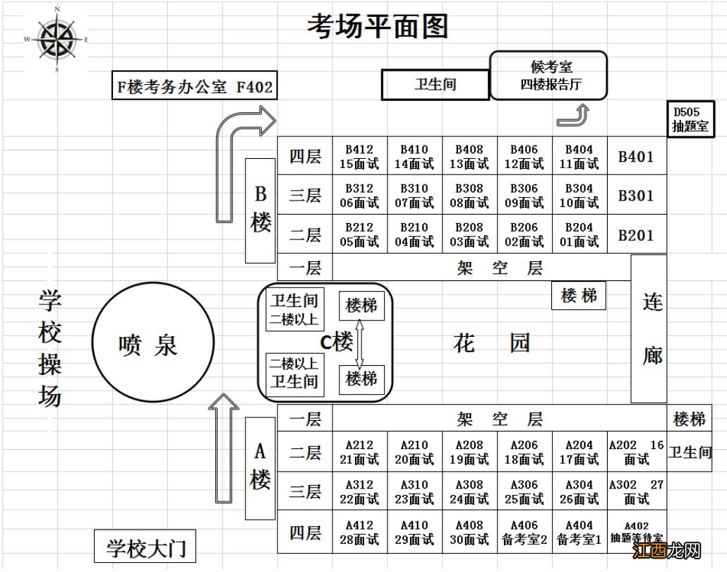 2020年下半年中小学教师资格面试徐州考点地址及考场示意图