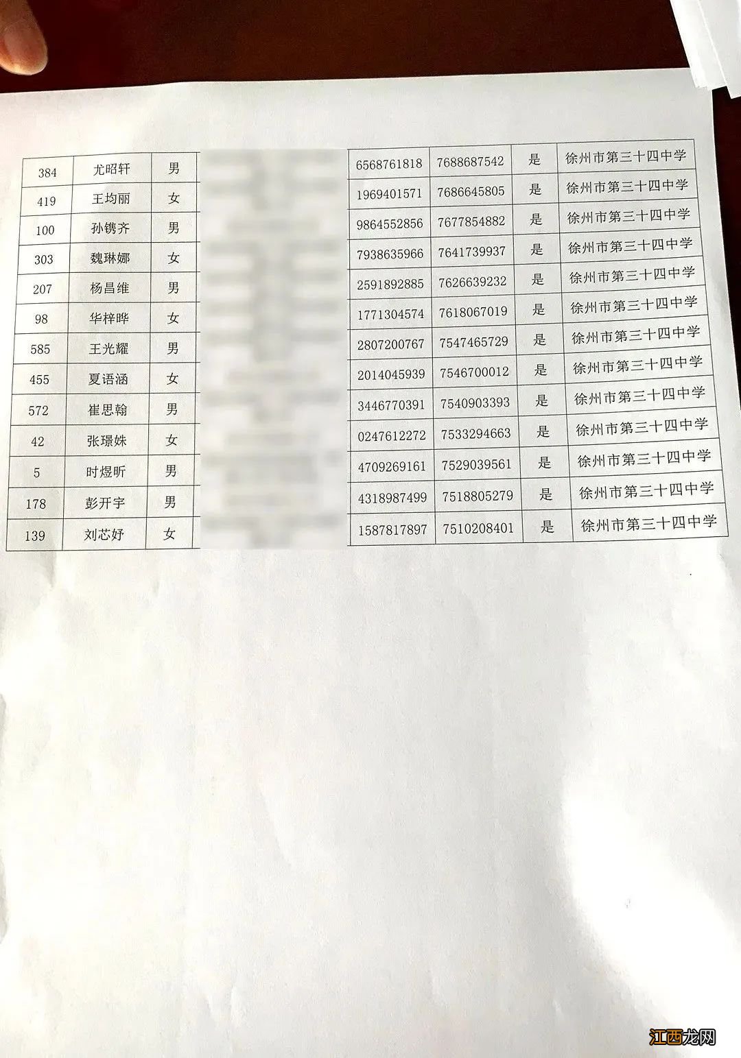 徐州34中学摇号 2020徐州34中电脑派位摇号名单