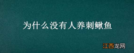 刺鳅为什么总养不活 为什么没有人养刺鳅鱼