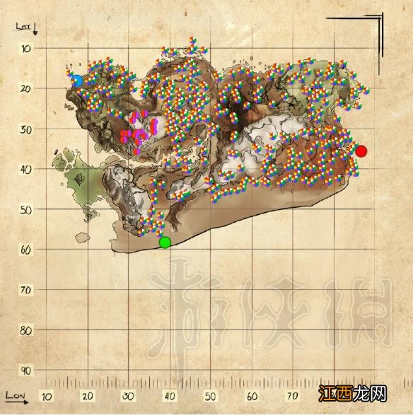 方舟生存进化仙境传说地图全资源点分布图示详解 金属
