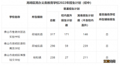 2022佛山民办义务教育阶段学校普通招生计划信息汇总