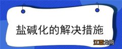 盐碱化的解决措施高中详细 盐碱化的解决措施