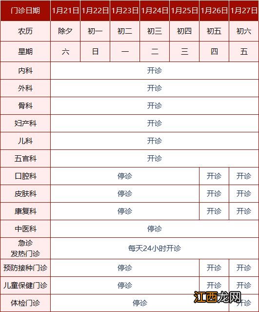 广州市花都区第二人民医院2023年春节期间开诊安排