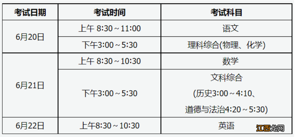 山西2022中考安排通知 山西省2022中考时间