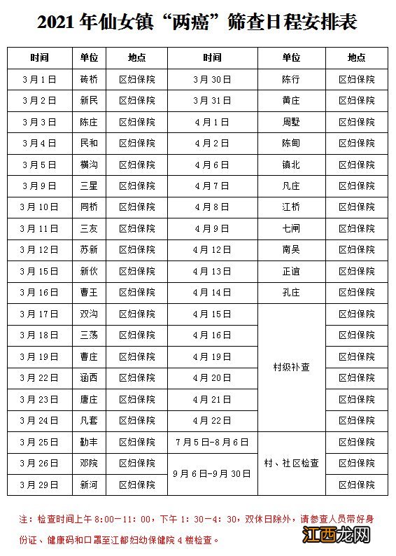 常州2021两癌筛查 扬州江都区2021免费两癌筛查