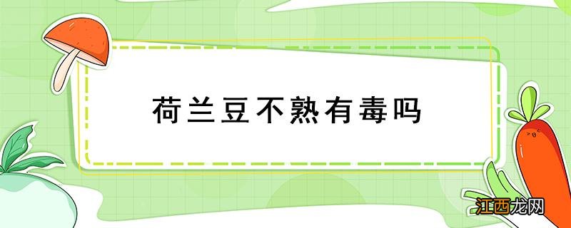 荷兰豆不熟有没有毒 荷兰豆不熟有毒吗