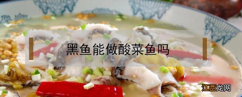 黑鱼可以做酸菜鱼吗 黑鱼能做酸菜鱼吗