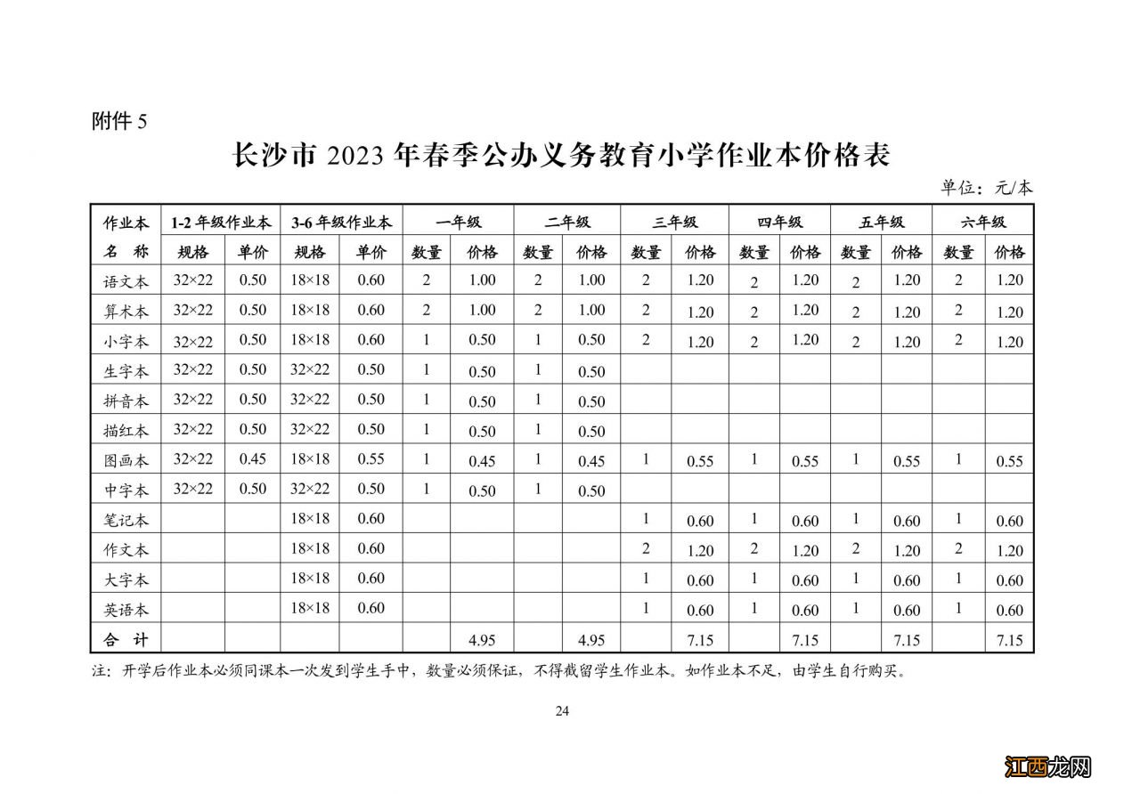 2023春季长沙普通中小学和中等职业学校收费标准一览