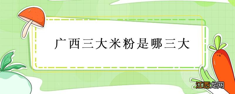 广西三大米粉是哪三大 广西的三大米粉是哪三个