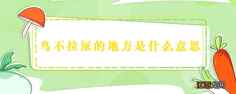 为什么说鸟不拉屎的地方 鸟不拉屎的地方是什么意思