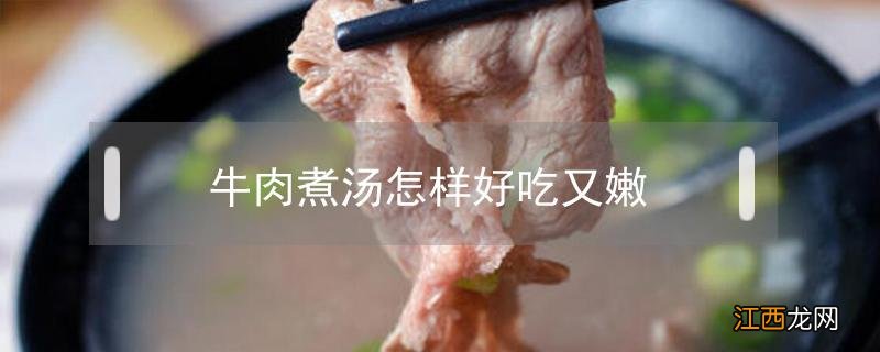 牛肉煮汤怎样好吃又嫩 牛肉煮汤怎么做又嫩又好吃?