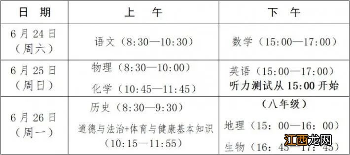 2023漳州中考时间 福建漳州2021年中考查询时间