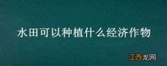 水田可以种植什么经济作物呢 水田可以种植什么经济作物