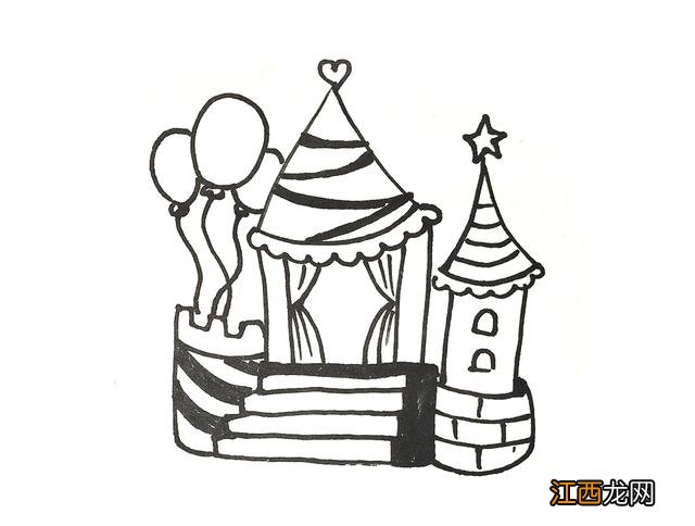 儿童城堡简笔画 颜色 儿童城堡简笔画