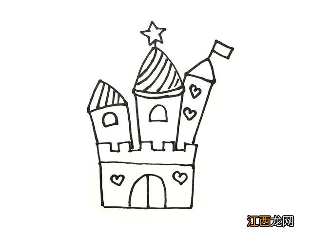 儿童城堡简笔画 颜色 儿童城堡简笔画