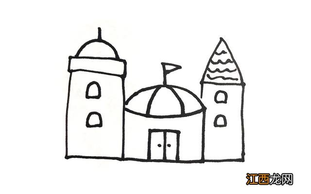 儿童城堡简笔画 颜色 儿童城堡简笔画