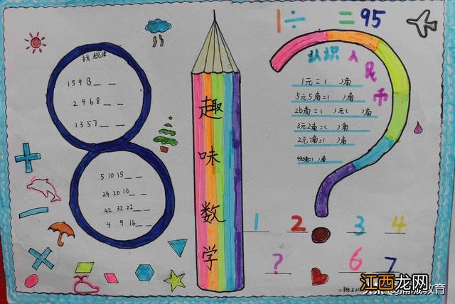 数学乐园手抄报二年级上册 数学乐园手抄报