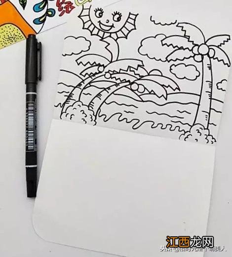 大海沙滩简笔画 彩色 故事情节 大海沙滩简笔画