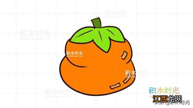 柿子简笔画图片 彩色 事事如意 柿子简笔画