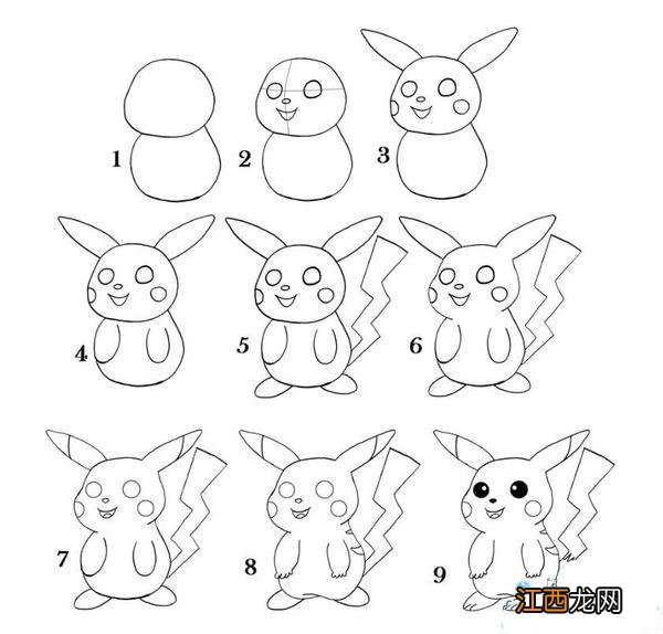 皮卡丘简笔画 宝可梦简笔画