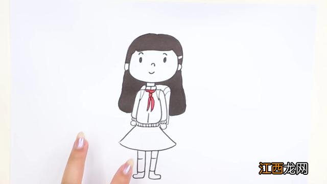 小学生怎么画女孩穿校服 小学生怎么画