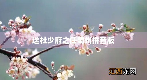 送杜少府之任蜀州拼音版朗读 送杜少府之任蜀州拼音版