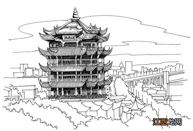 素描黄鹤楼怎么画 黄鹤楼怎么画