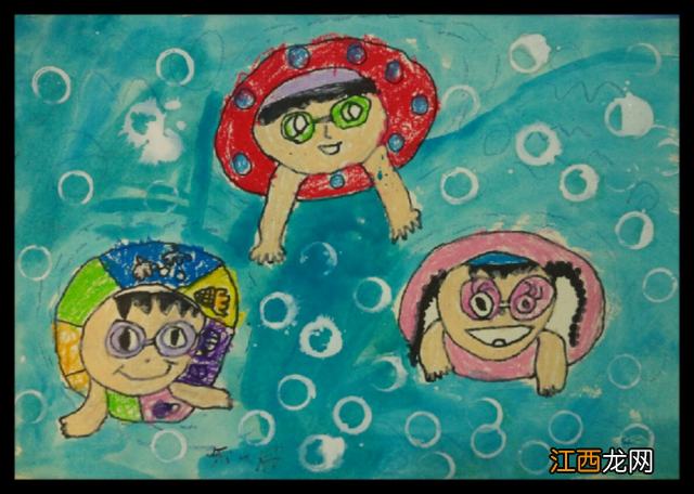 游泳儿童画简单又漂亮 游泳儿童画