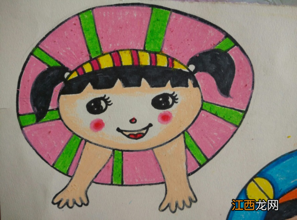 游泳儿童画简单又漂亮 游泳儿童画