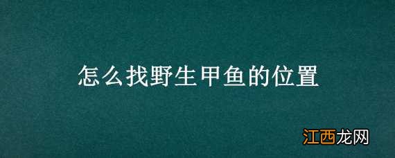 怎么找野生甲鱼的位置图片 怎么找野生甲鱼的位置