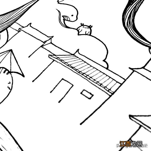 江南水乡简笔画图片 江南水乡简笔画