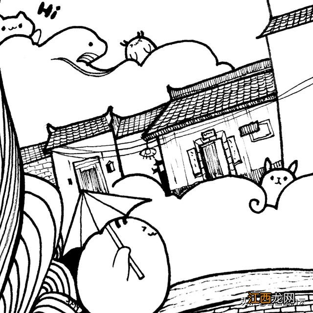 江南水乡简笔画图片 江南水乡简笔画