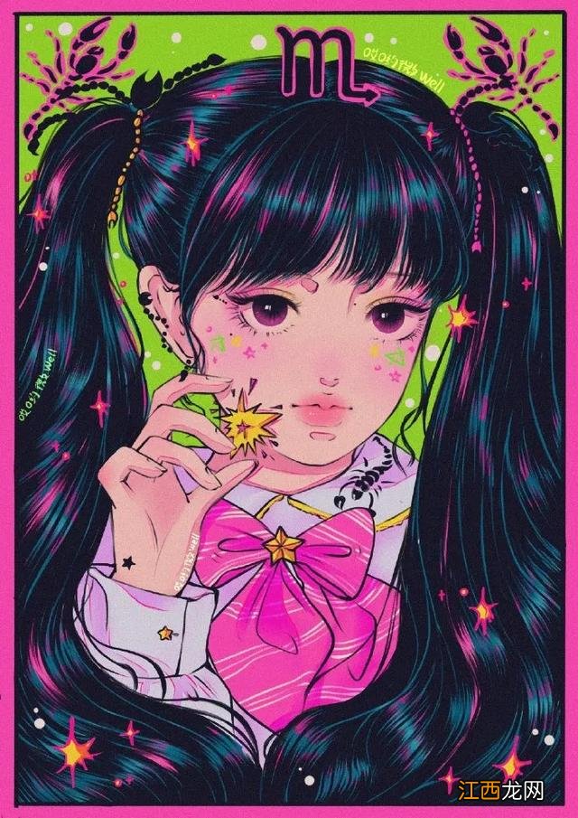 画十二星座的小女孩 画十二星座