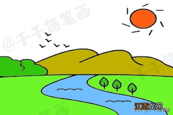 凤凰山简笔画图片大全 山简笔画图片大全