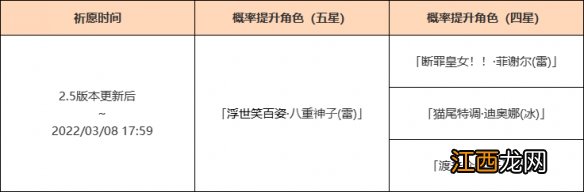 原神2.5八重神子卡池四星人物有哪些 原神八重神子会进卡池吗