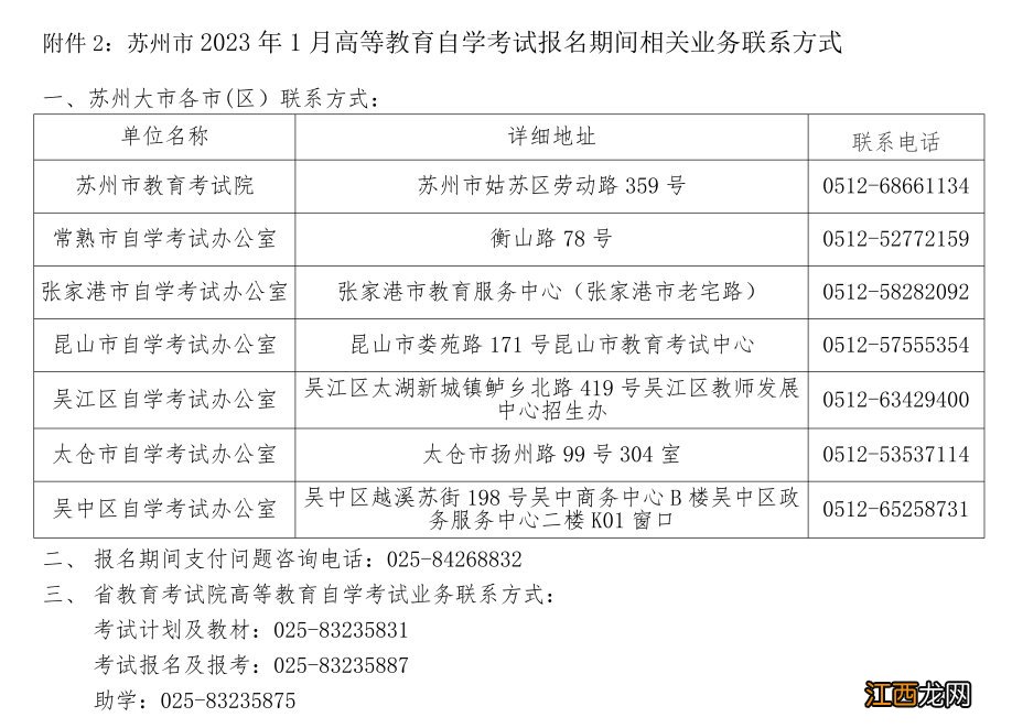 2020年1月江苏省高等教育自学考试 江苏2023年1月自学考试报名指南