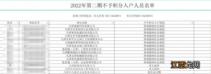 入口+流程 2022天津第二期积分落户不予落户名单查询