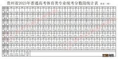 文科+理科 贵州2023年高考体育类专业统考一分一段表